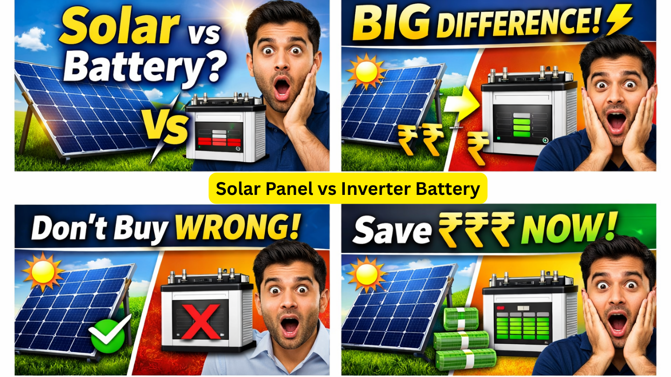 Kya Solar panel or Inverter Battery ek hi kaam karte hai?