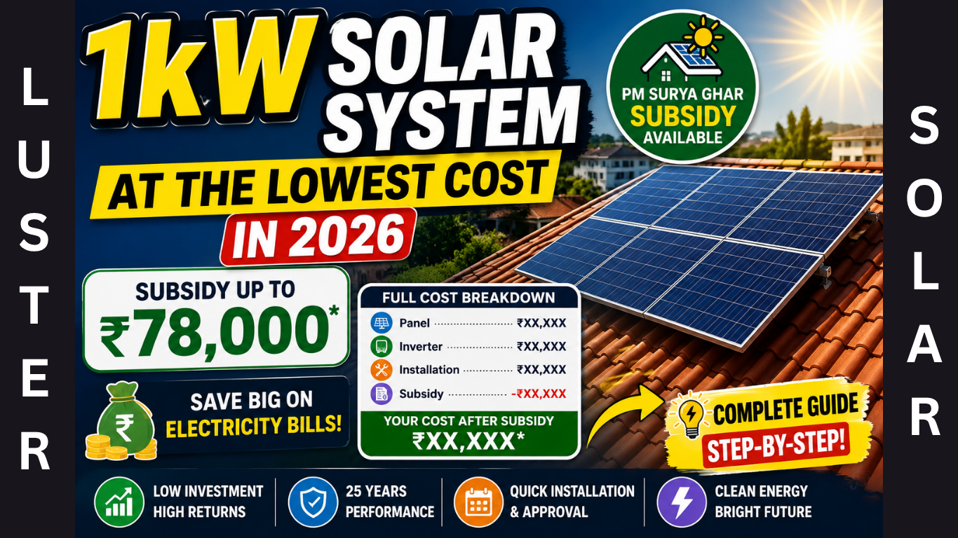 1 kW Solar System at the Lowest Possible Cost