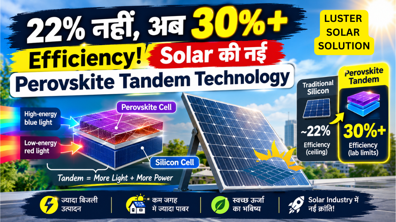 New Technology Change Solar Energy Perovskite Tandem Solar Panels with 30 % Efficiency
